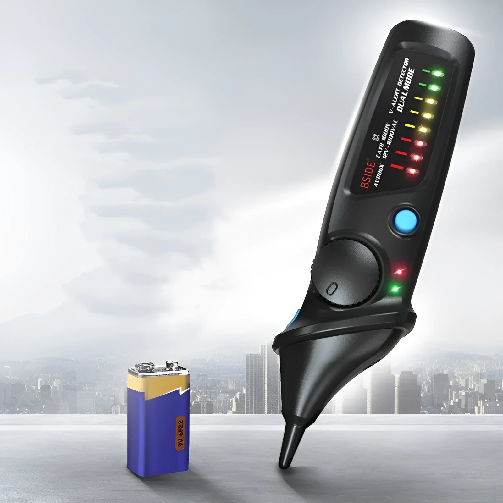 Smart sensor test pencil with round head for high pressure electrical testing applications