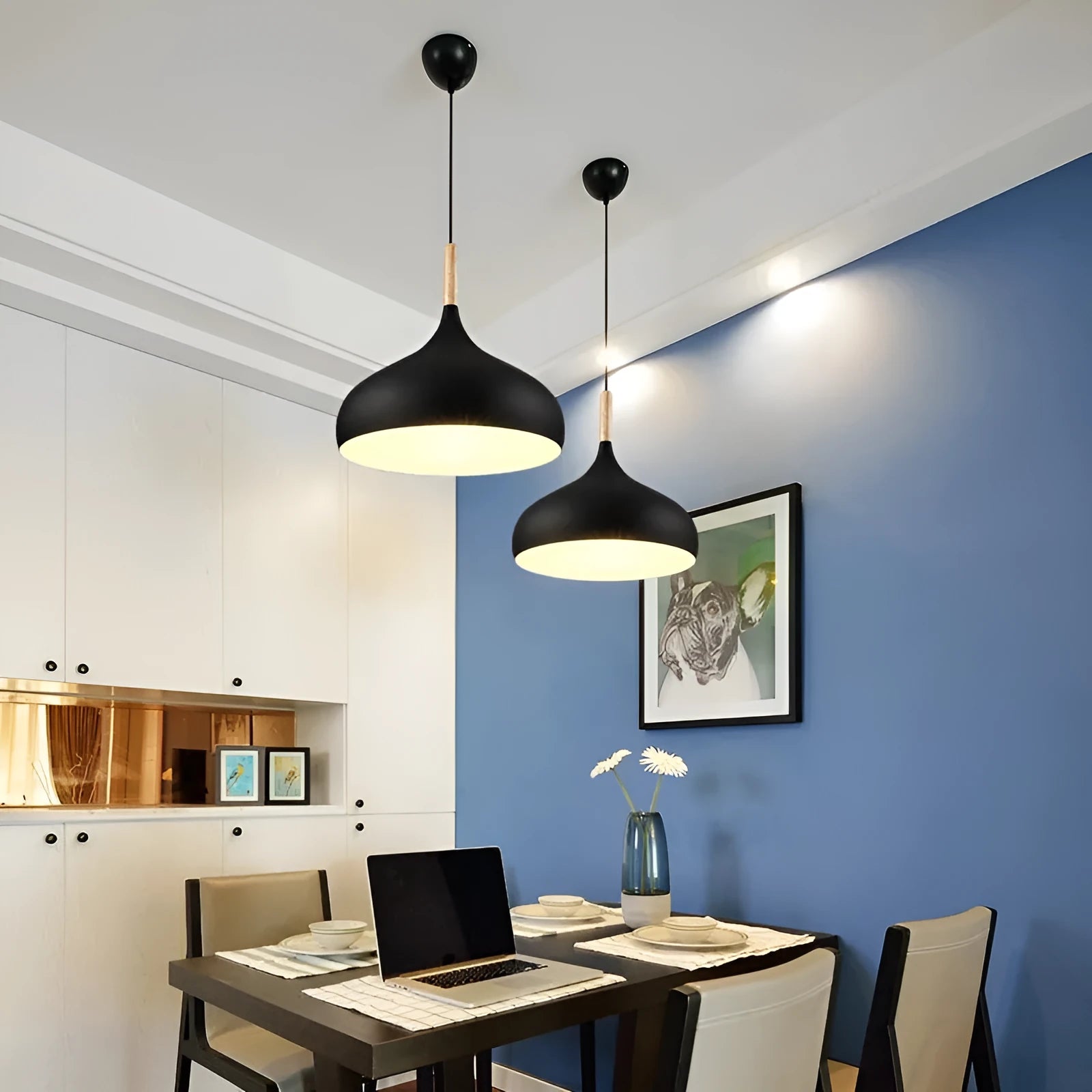 Adjustable height aluminium alloy fishline pendant chandelier in modern simple style