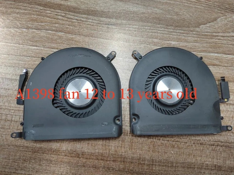 MacBook Pro A1398 internal cooling fan replacement part in paper box packaging