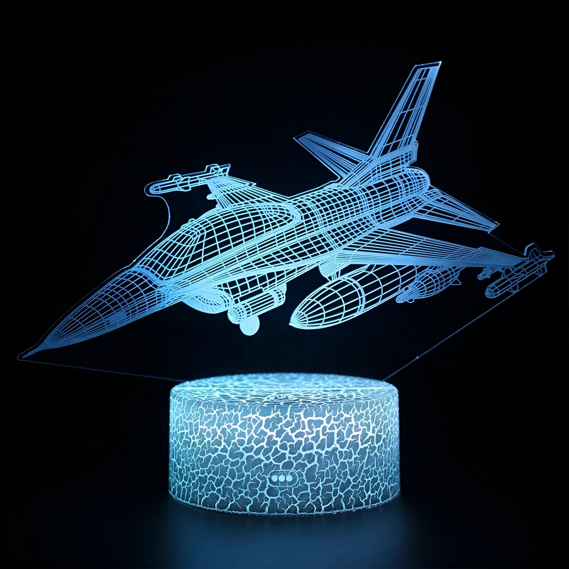 Cartoon aeroplane-shaped LED night light with acrylic shade and touch switch control
