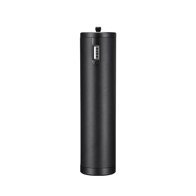 Black aluminium alloy portable power bank charging handle showing 12.5cm length.