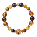 Yellow tiger-eye crystal bracelet with geometric beads in K-boxing pattern
