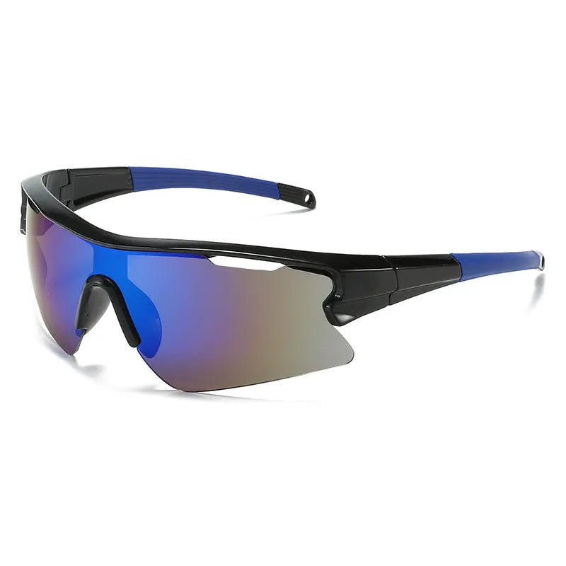 Windproof outdoor cycling sunglasses shown in black frame with grey lens option.
