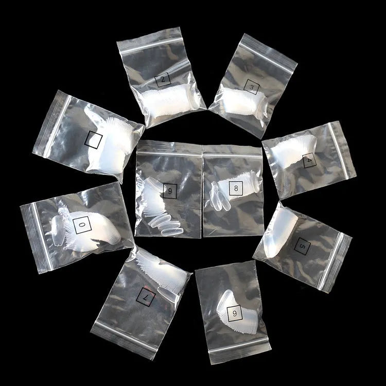 500 clear natural false nails in 10 different sizes for professional and home application