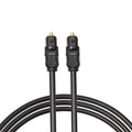 Black Toslink digital optical audio cable with 4mm square connector and 2 metre length