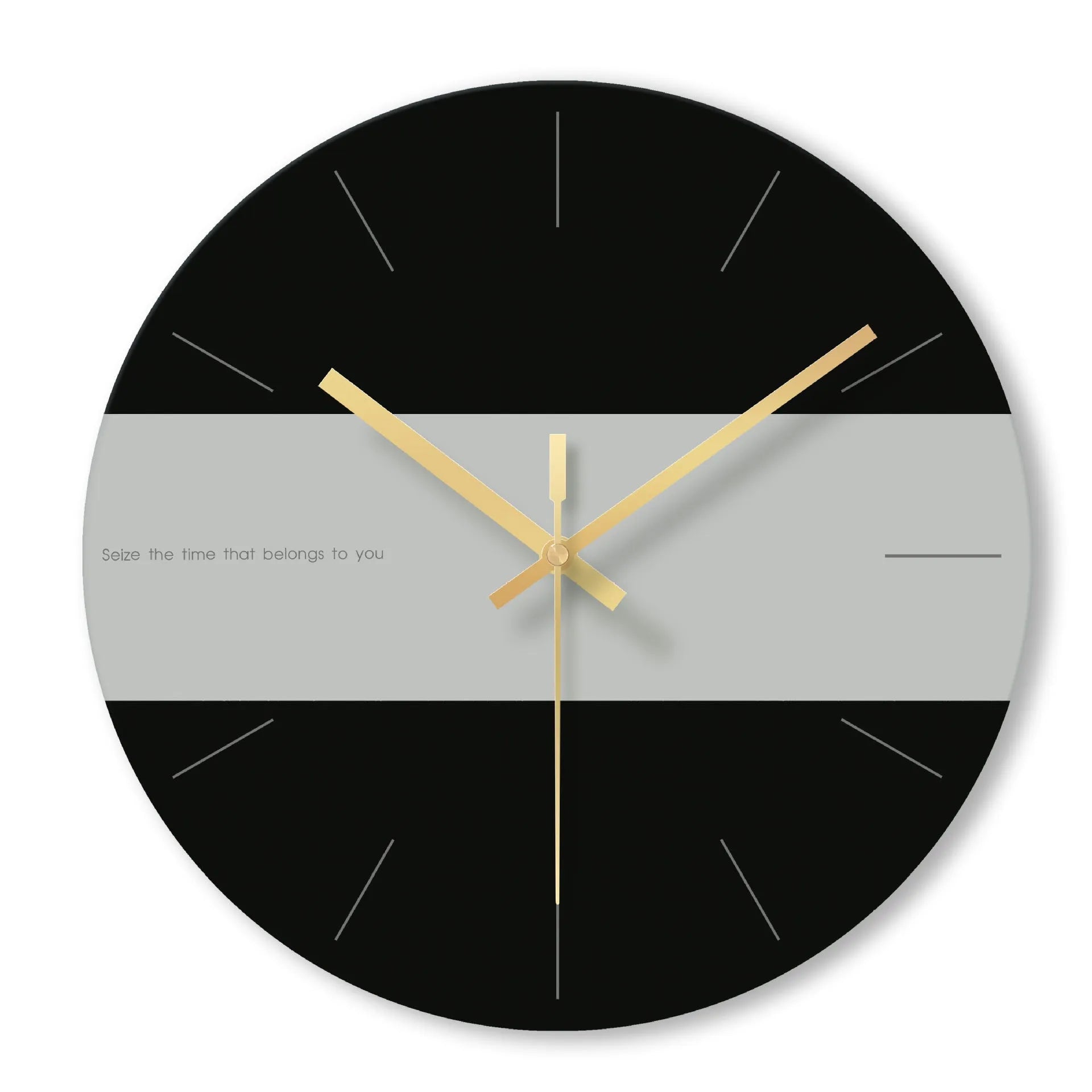 Transparent tempered glass wall clock showing minimalist numerals against clear background