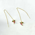 Bird hanging earrings with mixed zirconium wings in long style design on alloy background