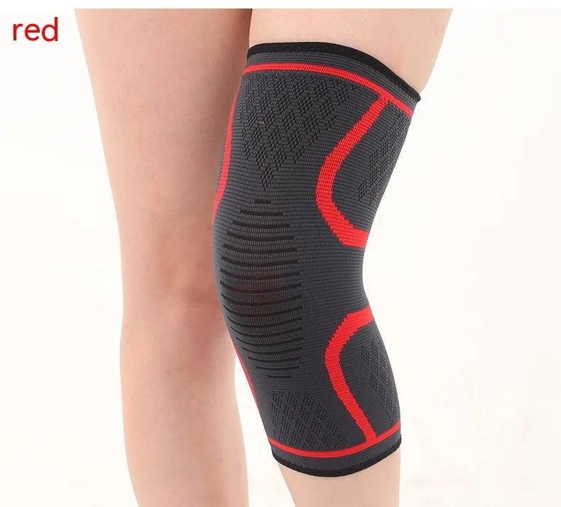 Black double corrugated non-slip sports kneecaps for basketball and running.