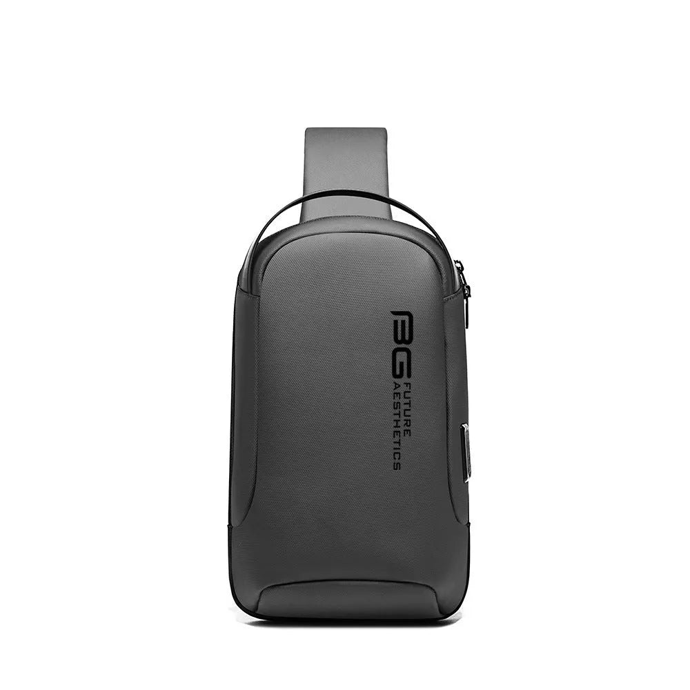 Men's oxford cloth shoulder bag with USB charging port in business travel style