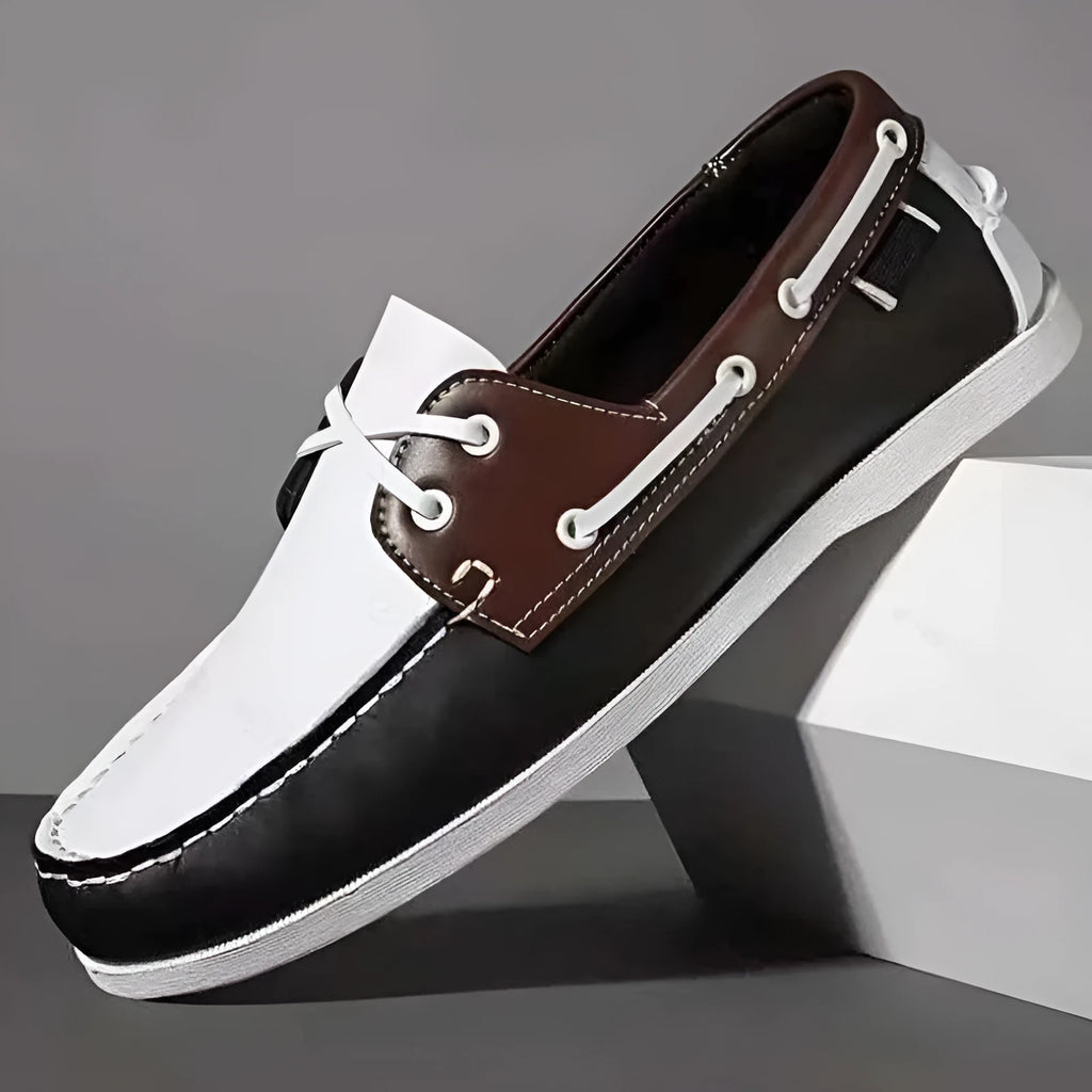 Men's British style casual shoes with artificial PU upper in black colour option