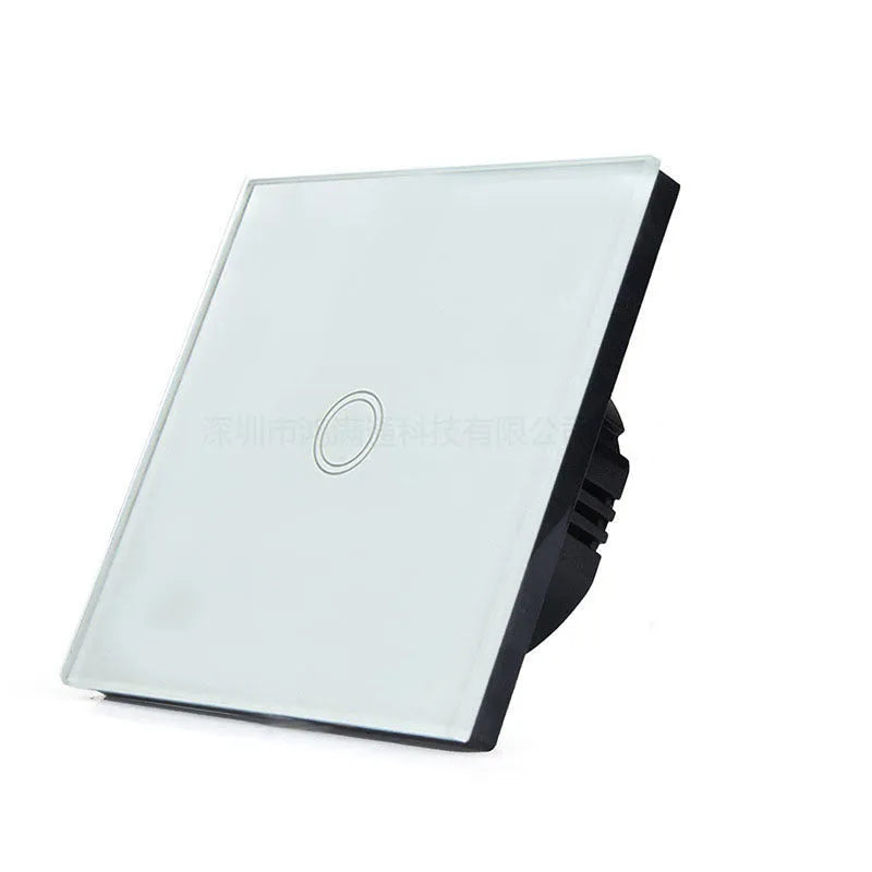 Touch switch with tempered glass panel for low power lighting control