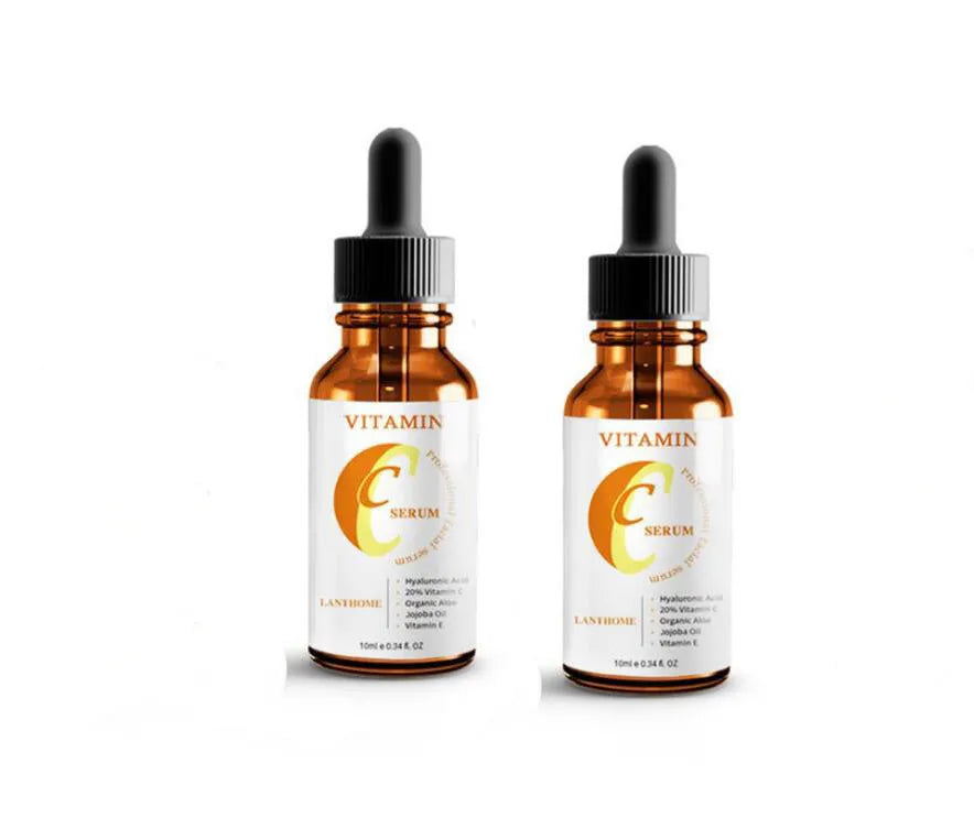10ml facial serum bottle with vitamin C and hyaluronic acid for brightening and anti-ageing skincare