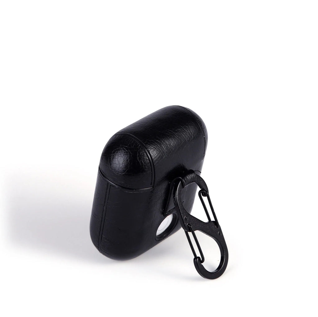 Genuine leather charging case for Apple Airpods in black, brown, light brown, and red