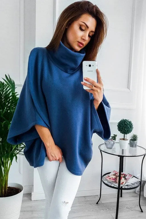 Women's extended length cardigan with bat sleeves and three-button placket in multiple colour options