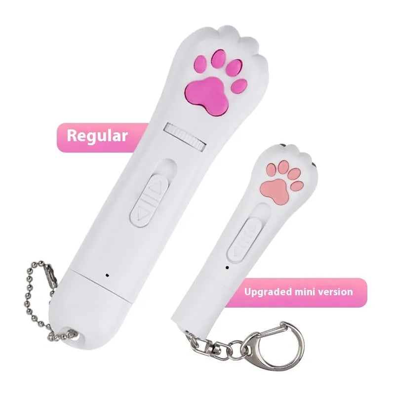 Infrared mini pet footprints laser charging toy in choice of blue, pink, purple or white colours