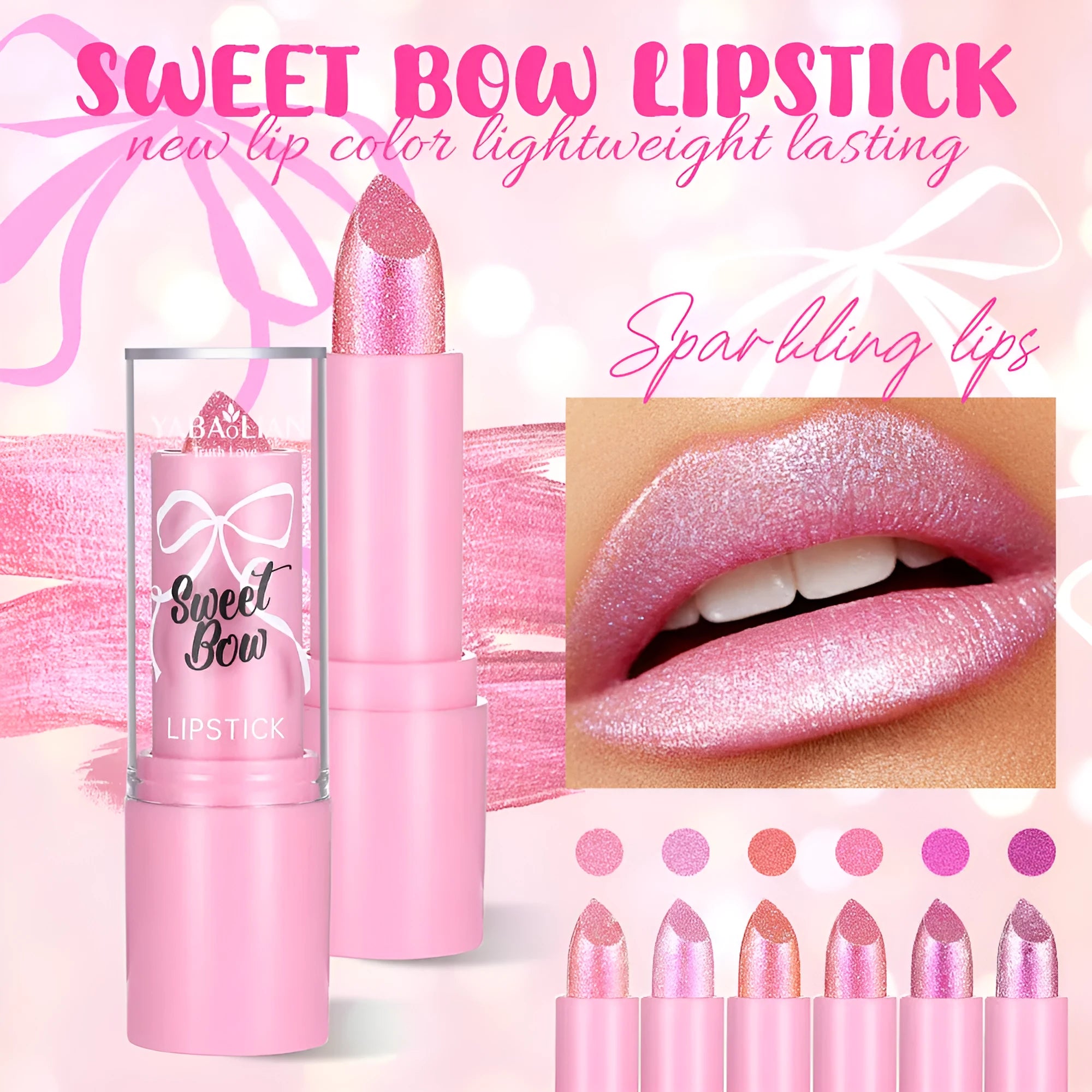 Sweetheart Bow Diamond Lipstick in Starlight Diamond series with six colour options