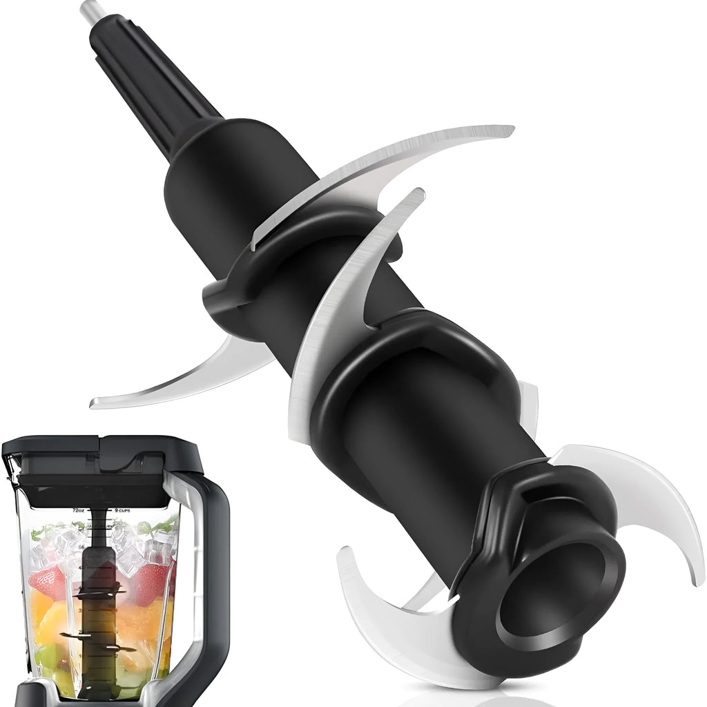 Stainless steel six-stack blade set and knife seat accessory for juicers measuring 10x10x21cm