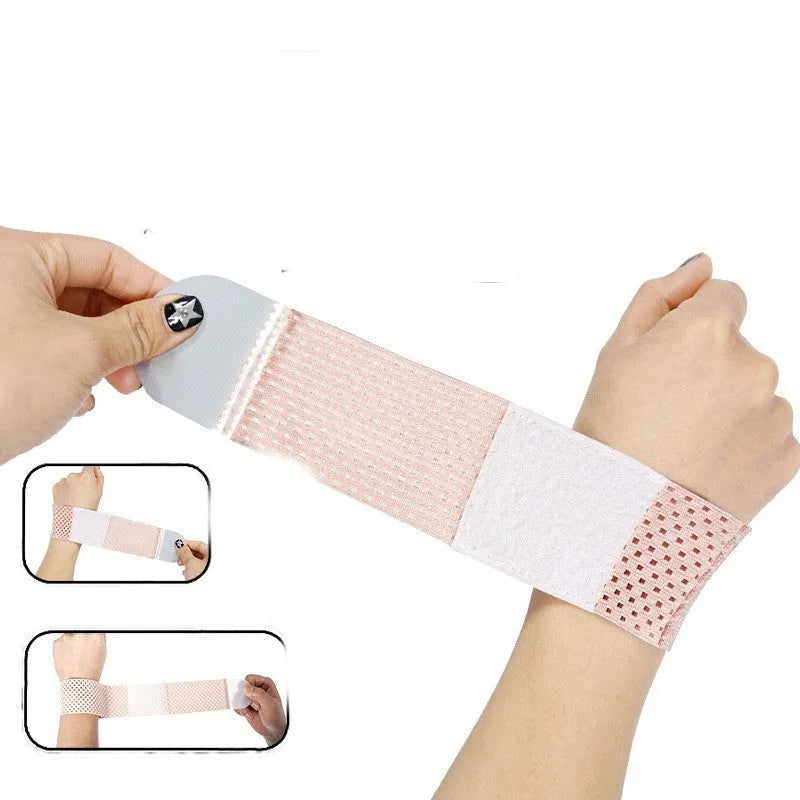 High elastic breathable athletic wristguard for gym and fitness support, shown in black, grey, and pink colour options.