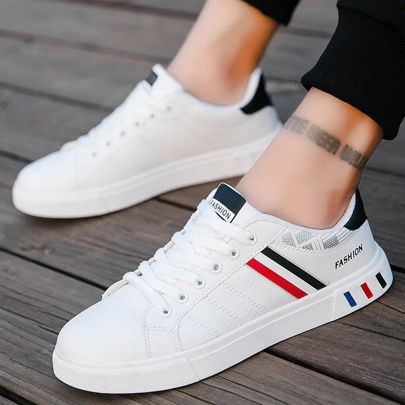 Men's sports shoes in black, grey and white colours showing Asian sizes 39-44