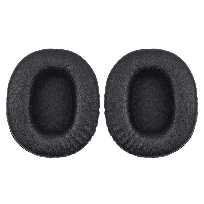 Black soft PU leather replacement earmuffs for Sony 1R headphones, shown as a two-piece set.