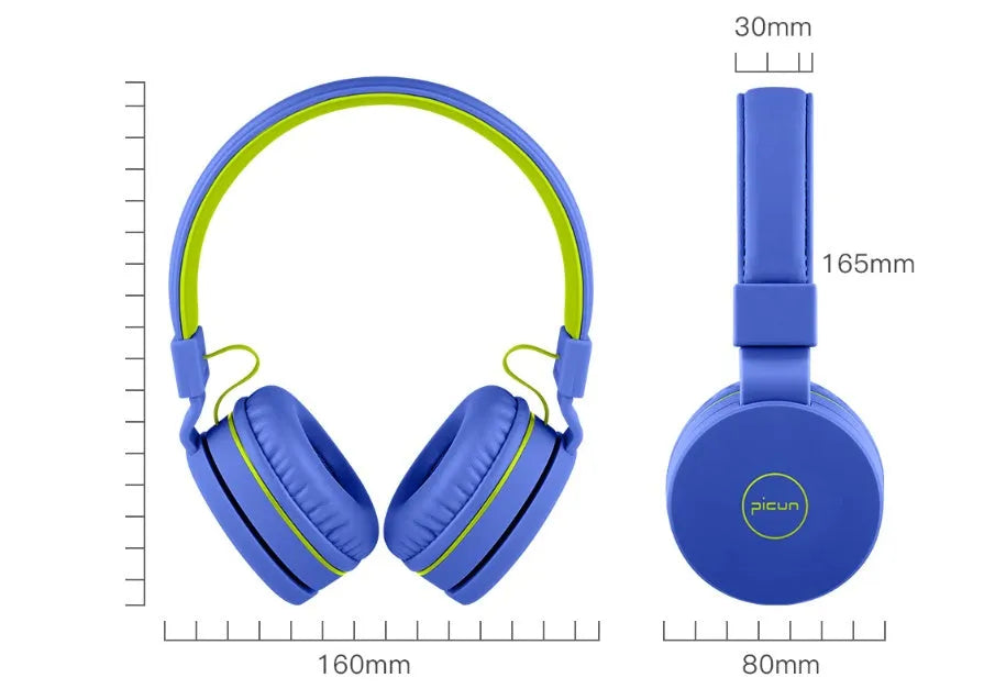 Bengoo C30 wired over-ear headphones in mint green with braided cable and 3.5mm plug.