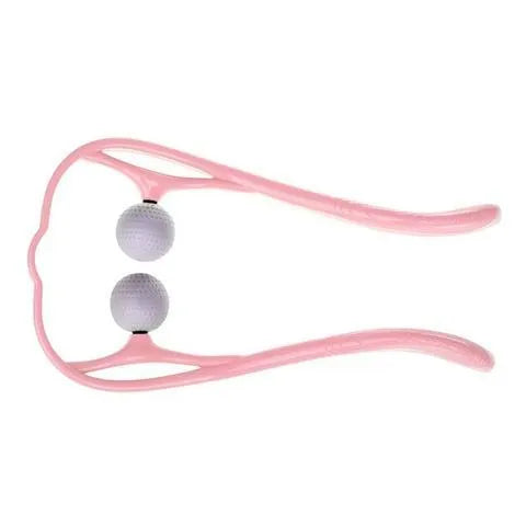 Plastic swan-shaped neck massager hand roller with adjustable stand in blue colour showing 3D floating-point massage design