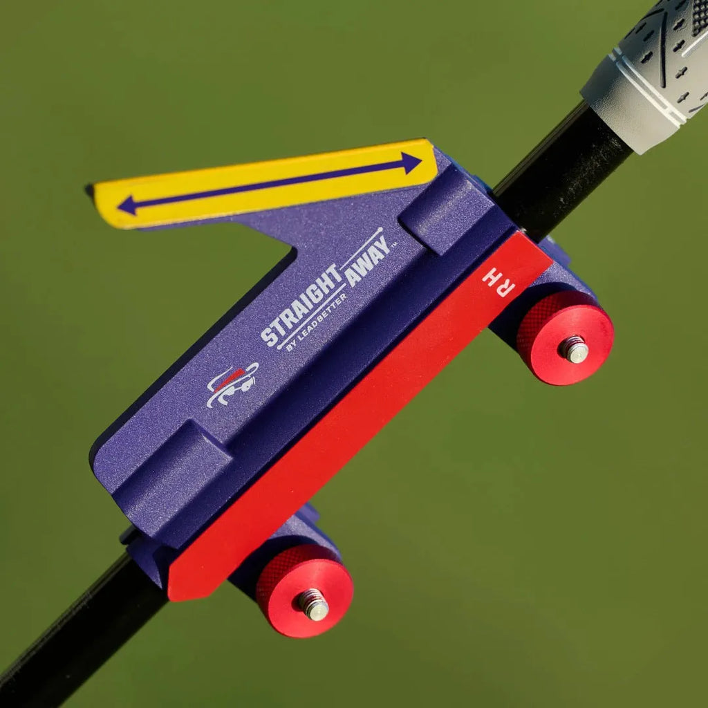 Golf swing plane simulator training aid in plastic construction with logo option visible
