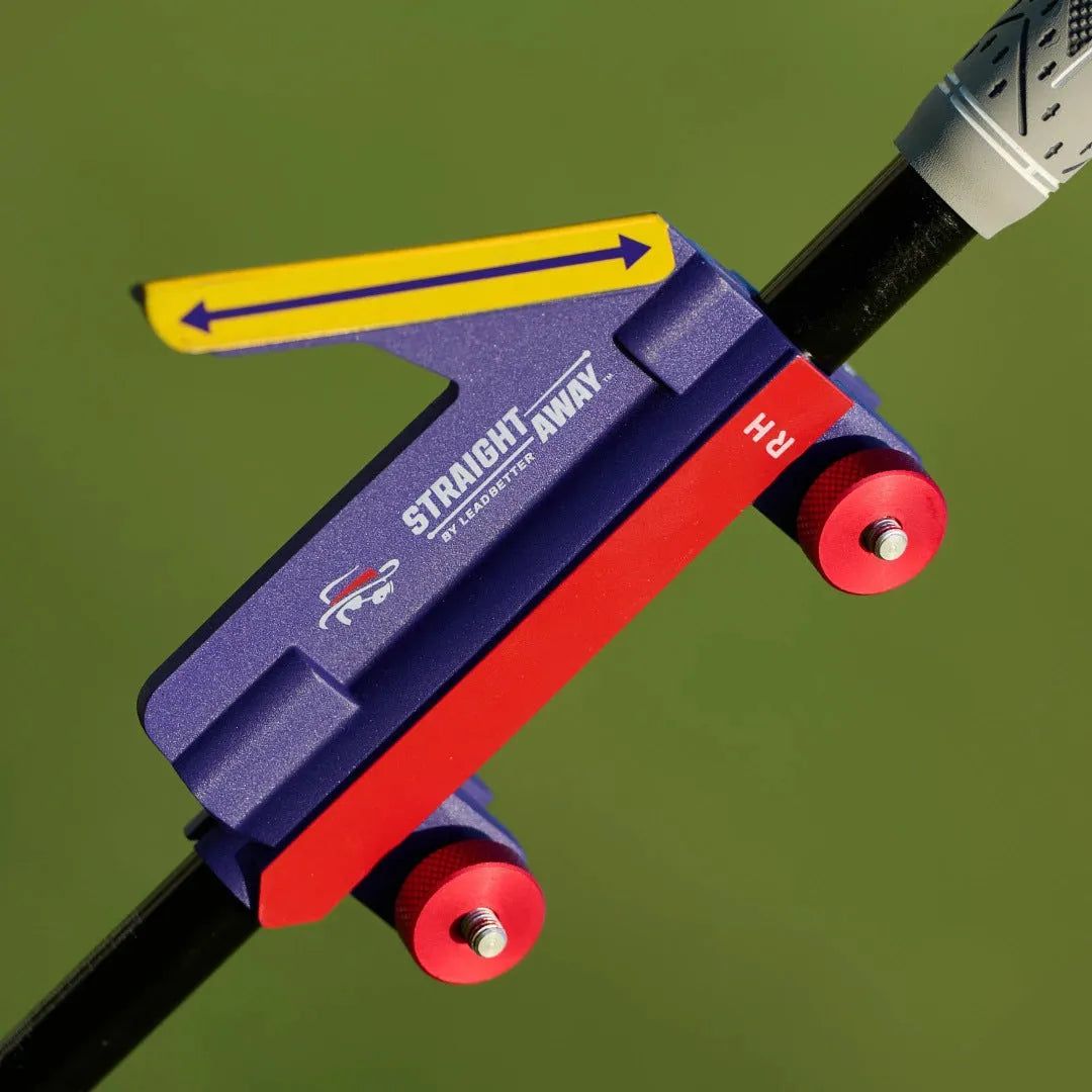 Golf swing plane simulator training aid in plastic construction with logo option visible