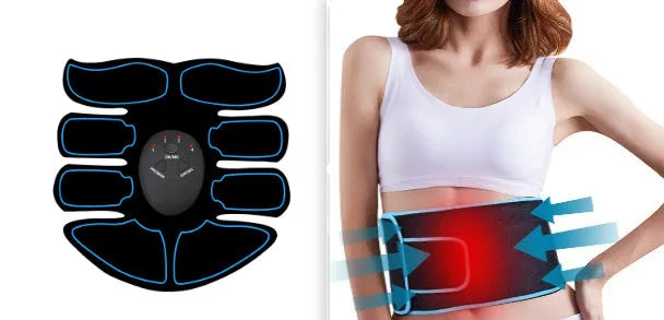 K81 rechargeable abdominal muscle stimulator patch with digital display and three electrode pads