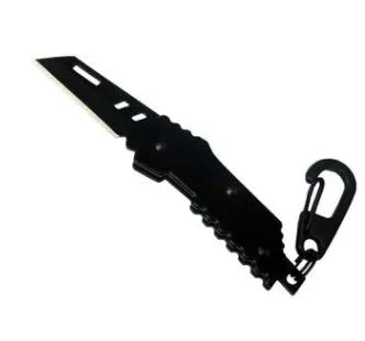 Pocket folding knife 567 black 440C steel serrated blade stainless steel handle 85mm closed length 5mm