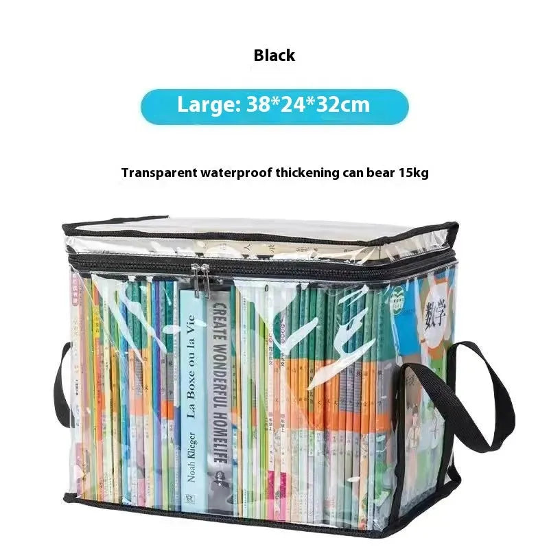 White PVC foldable buggy bag with transparent panels showing 24-litre storage capacity