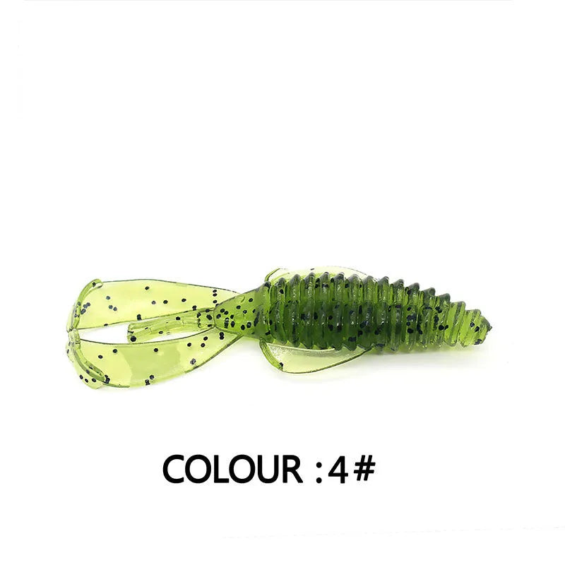 PVC fishing soft bait lure in various colours showing 8cm and 12cm size options