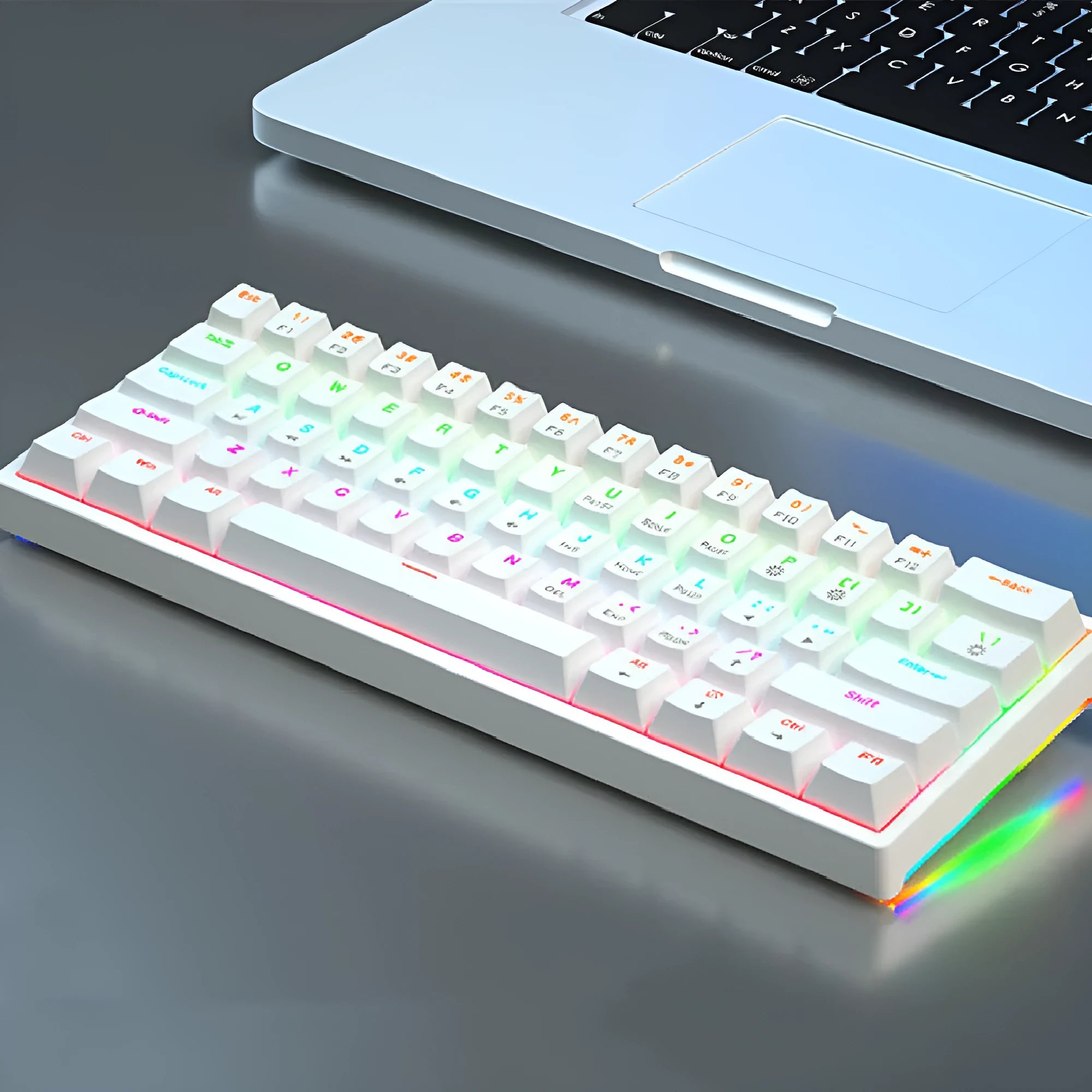 61-key compact mechanical keyboard with hot-swappable Gateron switches and wired USB connection