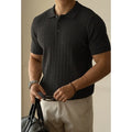 Men's short sleeve top in black khaki or white colours for business commuting wear