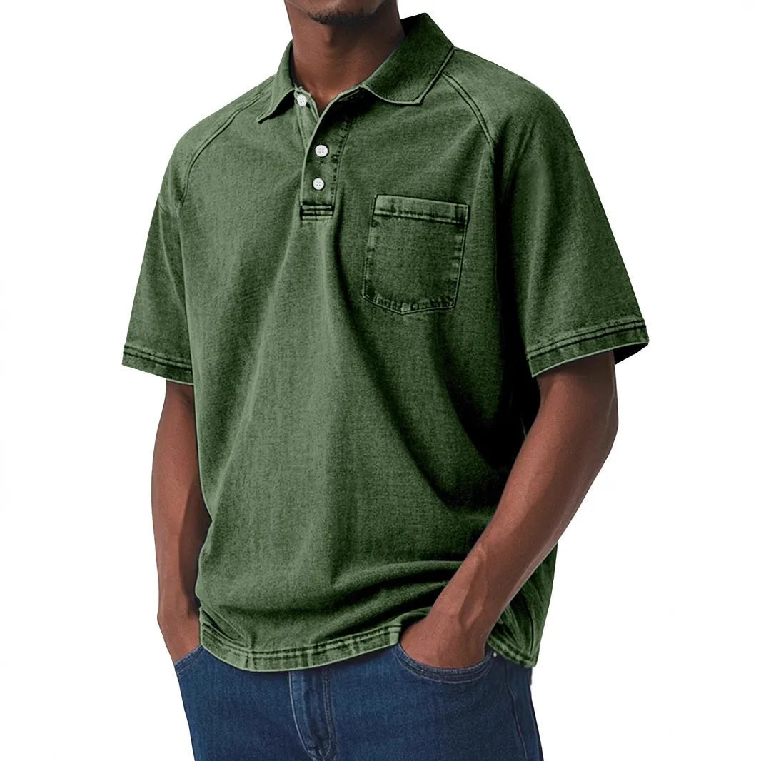 Men's plus size printed short sleeve shirt in polyester fabric with Korean style design