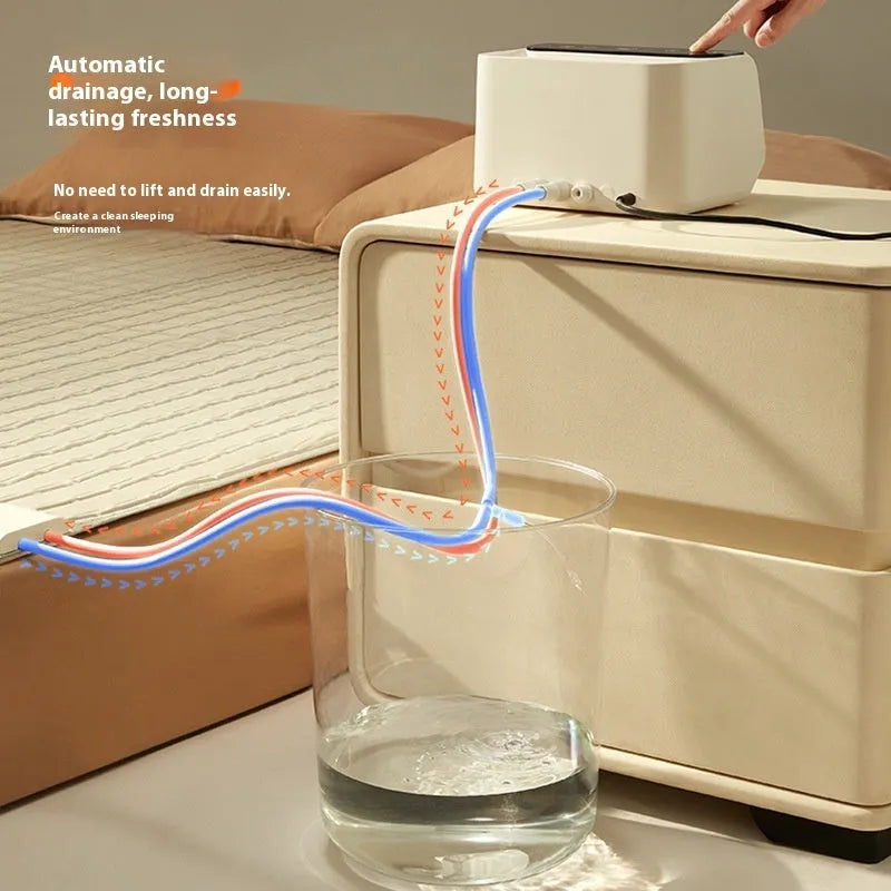 White waterproof electric blanket showing PVC and plush construction with smart host controller