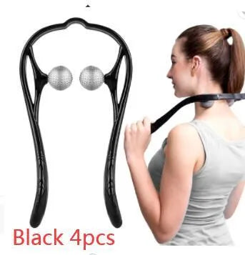 Plastic swan-shaped neck massager hand roller with adjustable stand in blue colour showing 3D floating-point massage design