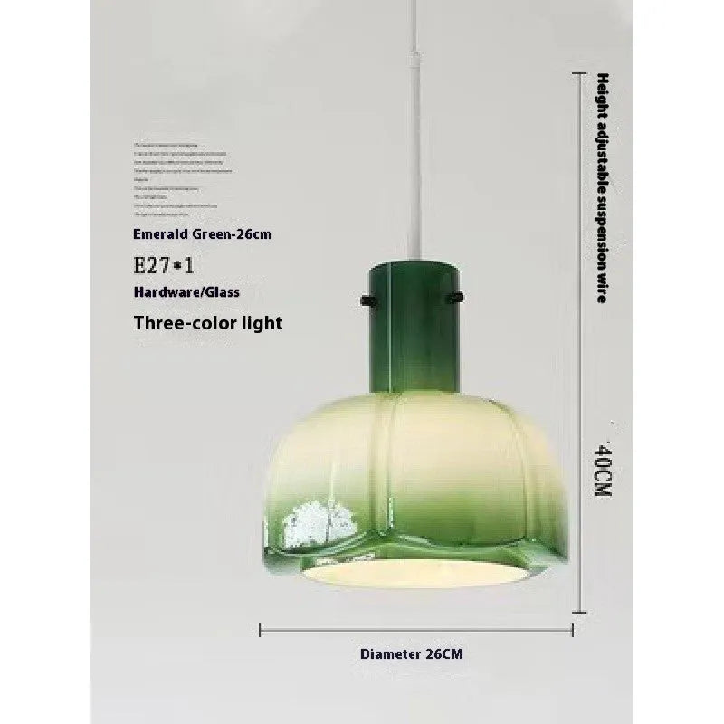 Medieval retro glass bud chandelier pendant light with six colour options for dining room or bedroom.