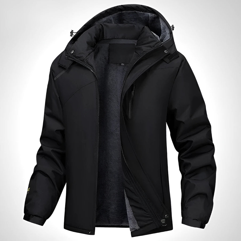 Men's plus size loose hooded coat in polyester, available in four colours and sizes L to 7XL
