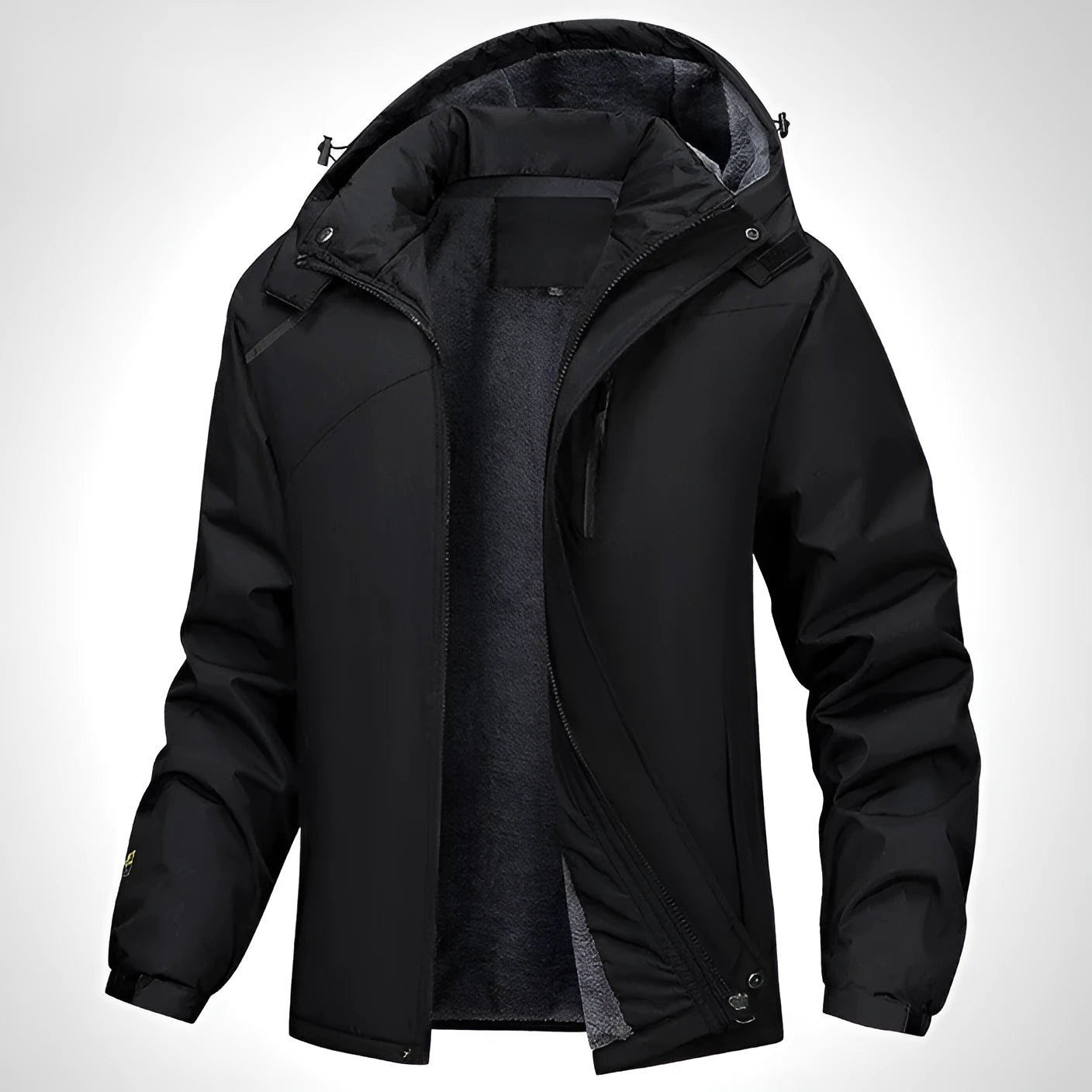 Men's plus size loose hooded coat in polyester, available in four colours and sizes L to 7XL