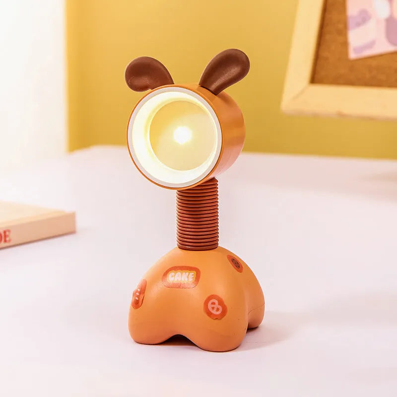 DIY cartoon magnetic small night lamp showing adjustable lighting angle and bear design