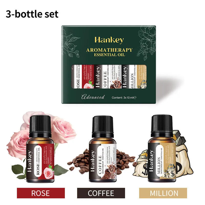 Water-soluble aromatherapy essential oil set in combination box with multiple bottle options
