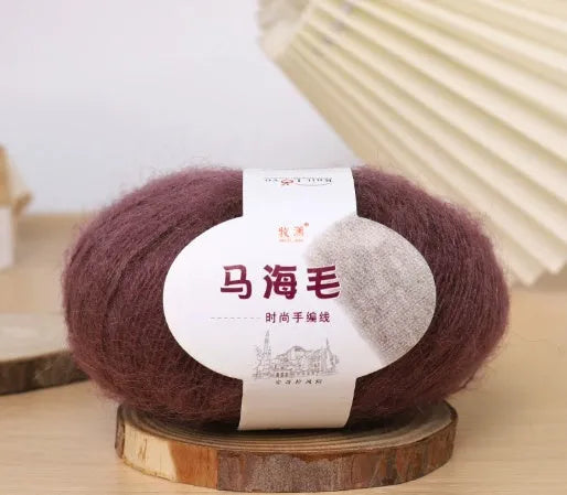 Mohair wool ball for DIY scarf knitting and crochet in Inverness thread style with multiple colour options