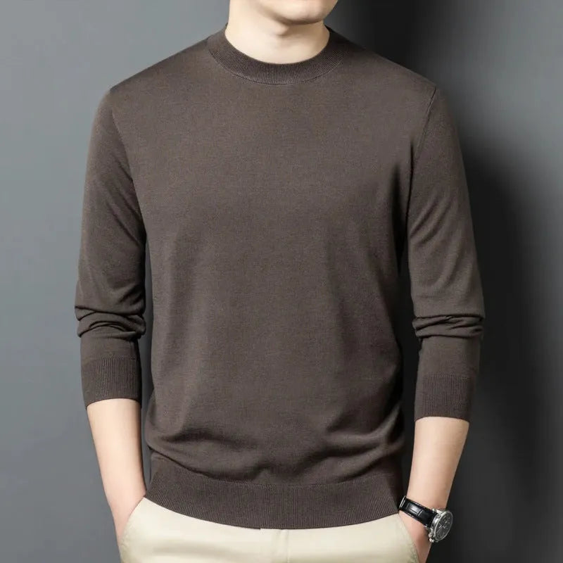 Men's round neck wool blend sweater in multiple colours with long sleeves for winter wear