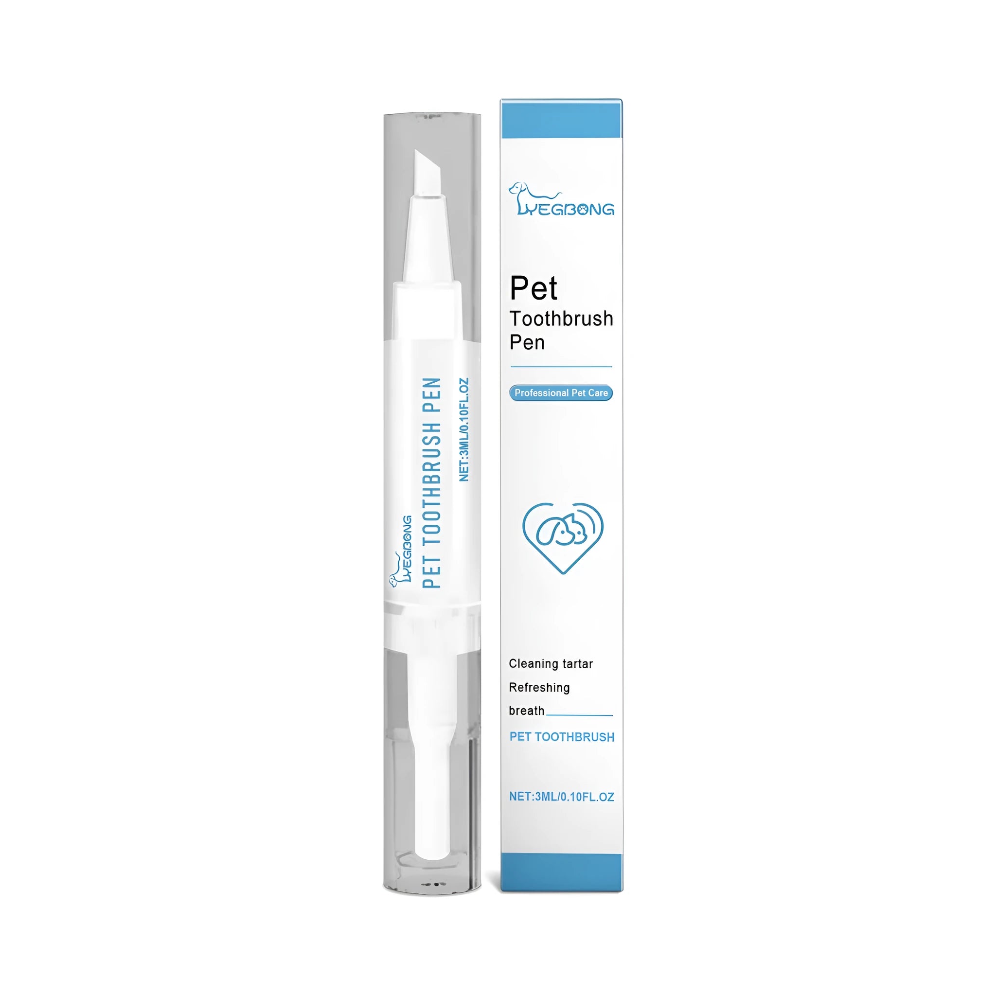 Pet dental care brush with 3ml gel for dog and cat teeth cleaning