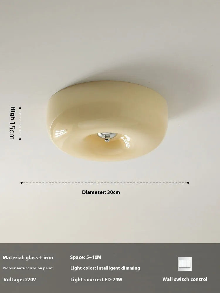 Cream coloured American style bedroom ceiling light fixture with three-colour lighting control