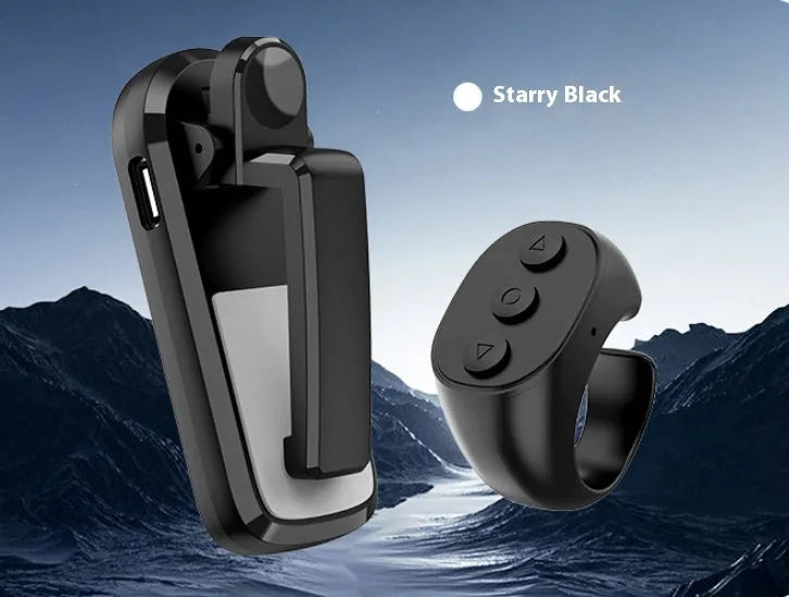 Smart wireless page turner remote with clicker accessory in black, white, or pink colours.