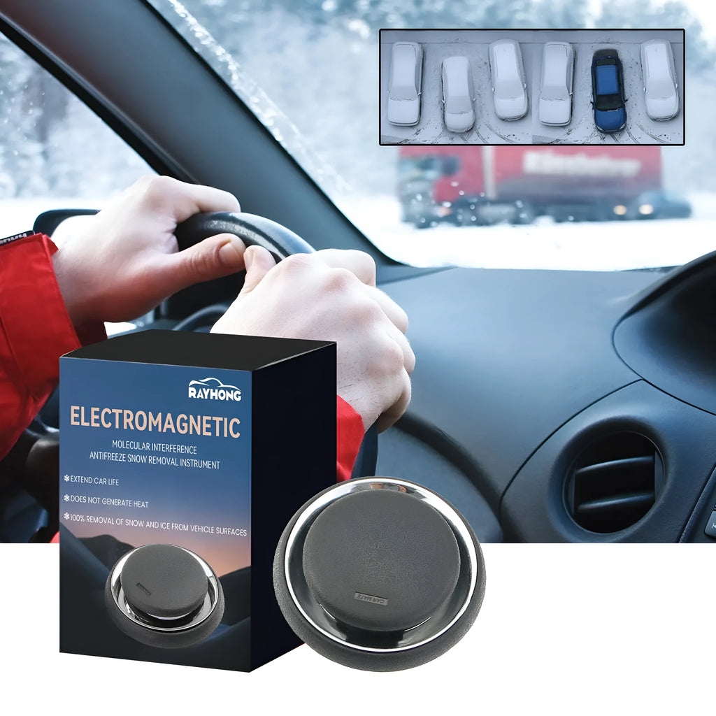 Black portable car deicing and snow melting instrument for windscreens
