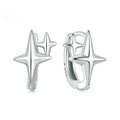 Minimalist star design clip earrings in antique-finished sterling silver