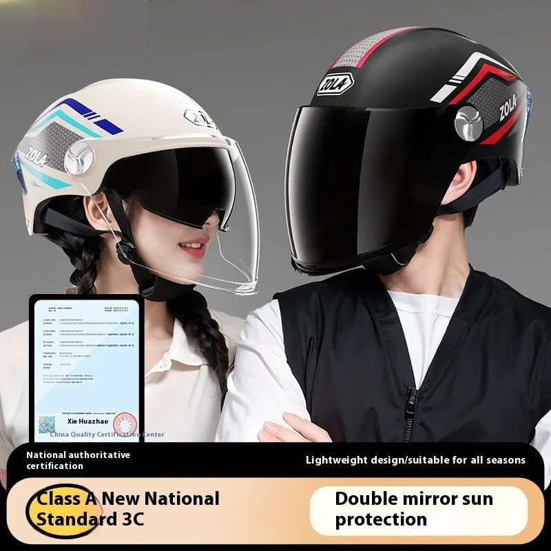 Children's 3C-certified motorcycle half helmet in various colour options with mirror finishes
